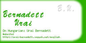 bernadett urai business card